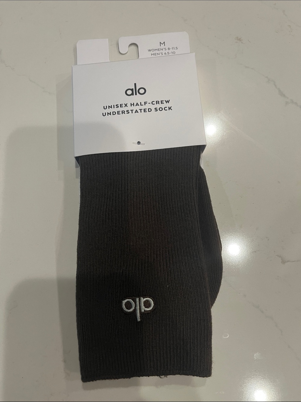 ALO Yoga Men's Half-Crew Sock in Dark Gray